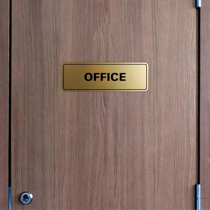 Signs ByLITA Standard Office Sign - Professional Business Signage - Easy to Install (Red/Yellow) - Large 1 Pack