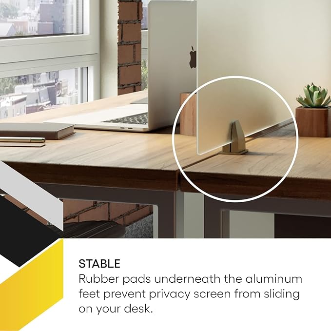 OBEX Acrylic Free Standing Screen, Divider for Desk Privacy Home & Office Partitions for Table Top Workstation, Portable Cubicle Panel for Work, 24" x 72", Frosted