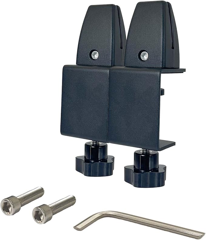 Jhanw Desk Divider Clamp For 1/8" To 0.51" Panel, Adjustable Desk Partition Clamp For 0.32" To 2.04" Desktop, Standing Desk Accessories For Desk Privacy Folders, Black Sneeze Guard Holder 2-pack