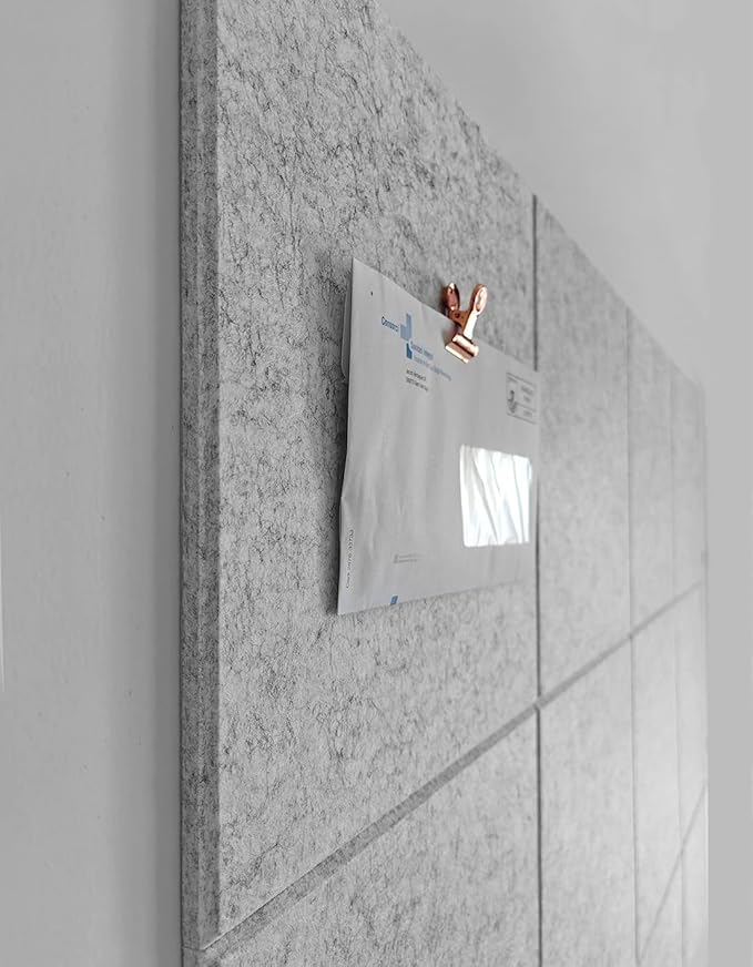 DECORITA Large Cork Board Alternative | Cork Boards Cork Tiles for Walls | Aesthetic Felt Bulletin Board Pin Board for Office, Home & Classroom | Felt Wall Tiles (12-Pack) | Marble