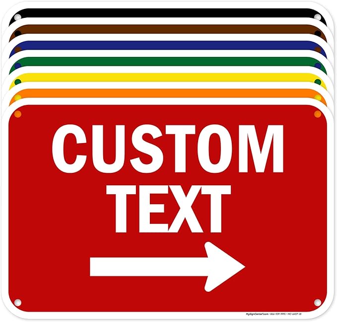 Custom Arrow,Custom Directional Sign, Right Arrow, 12x18 Inches, 55 mil thick HDPE (high density polyethylene) Made in USA by My Sign Center