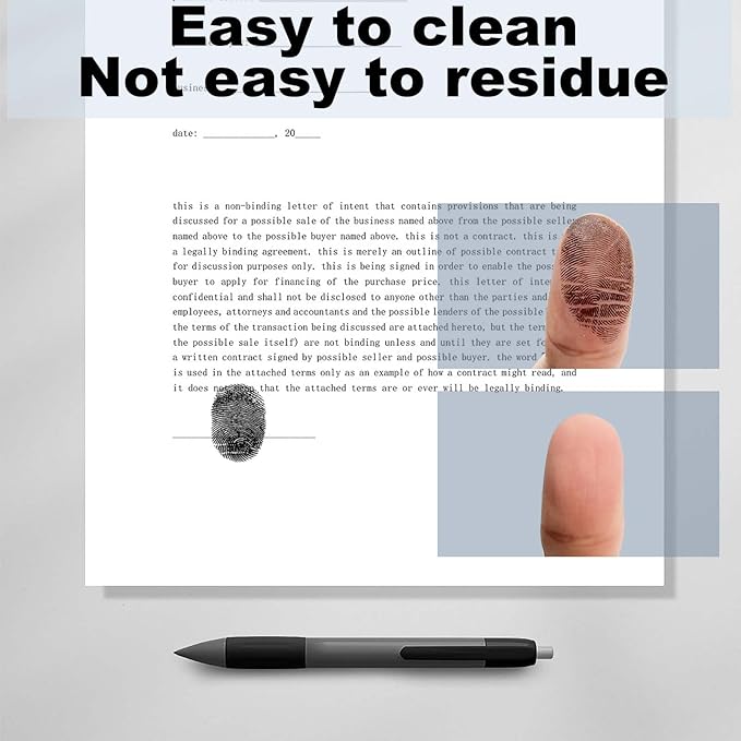 Fingerprint Ink Pad 2 Pack Black Thumbprint Ink Pad for Notary Supplies Mini Fingerprint Kit for Identification Security ID Fingerprint Cards Law Enforcement Fingerprint Office Contract Use