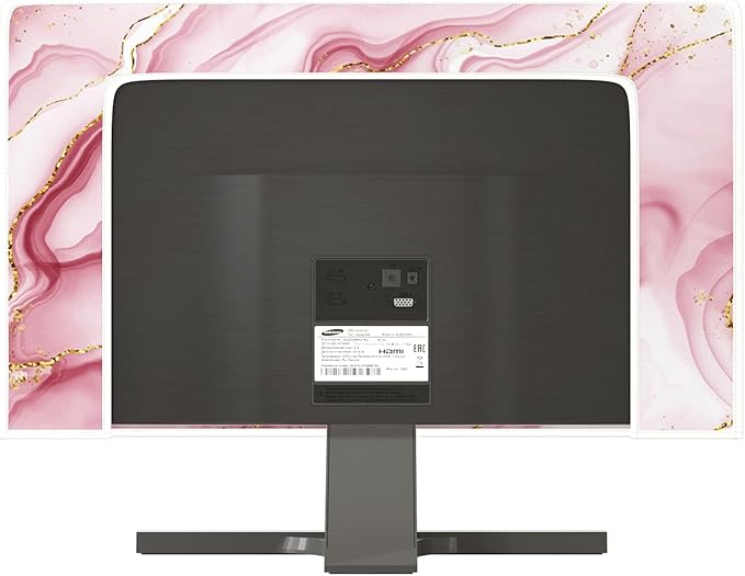 Baocicco Gold Pink Marble Waterproof TV Display Screen Cover 37, 38, 39 Inch TV Accessories Laptop TVs LCD Screen Decoration for Tablet Anti-Static Dustproof Protective for Home Office