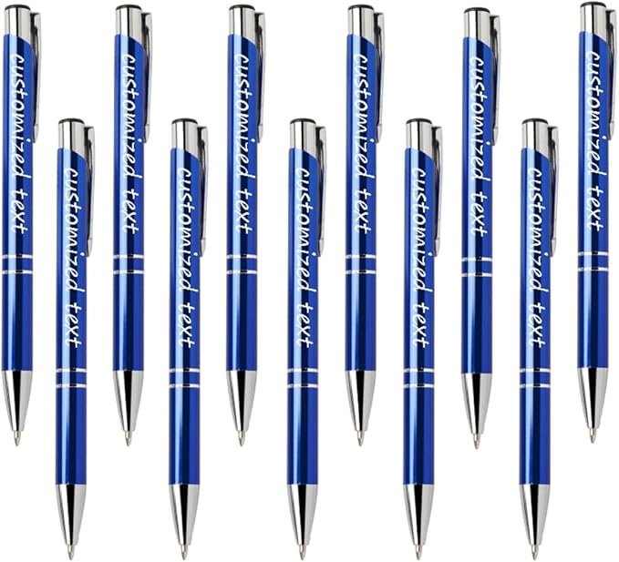 Yucold Customized ballpoint pens in bulk, personalized ballpoint pens with free engraving, for use in companies, enterprises, graduation anniversaries (Royal blue,13)