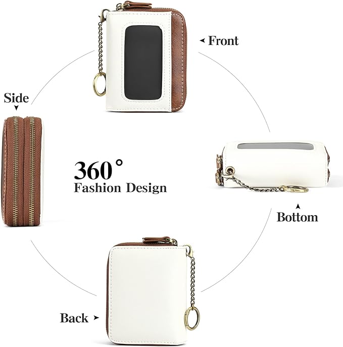GOIACII Small Genuine Leather Wallet for Women, RFID Blocking Credit Card Holder Wallet