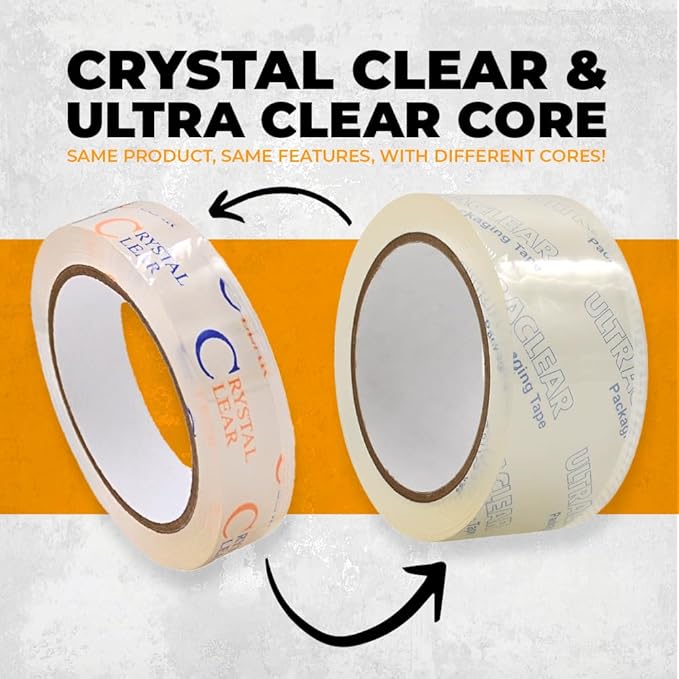 WOD CST22CC Crystal Clear See-Through Packing Tape – 4 inch x 110 yds. for Carton Sealing Mailing, Shipping, and Protection, Label Covering, Lamination, and Outdoor Uses.