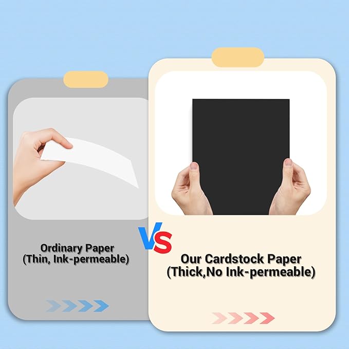 Cardstock Paper, Black Cardstock 8.5x11, 80 Sheets Card Stock, 200GSM Thick Printer Paper 8.5x11, Black Blank Card Stock Paper for Greeting Cards, DIY Cards, Wedding Invitation, Postcards