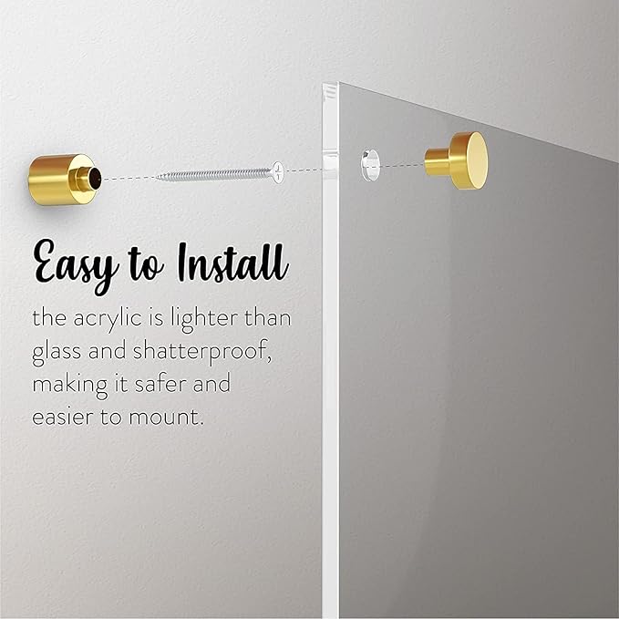 Acrylic Dry Erase Board for Wall with Stylish Border - Shipped Next Day, Made in USA, Non-Magnetic Whiteboard, Wall Mounted Board, Easy to Clean (Clear - 24x36)