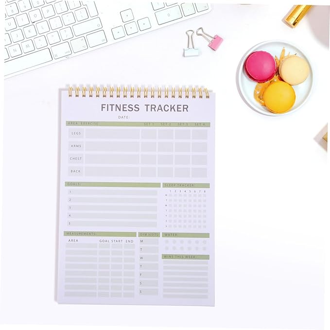 Mipcase Fitness Agenda Notebook Portable Workout Log for Daily Training and Goal Tracking Fitness Journal for Exercise Planning and Self-discipline