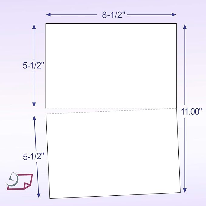 NextDayLabels - Letter Size White Perforated Blank Post Card Cardstock, 75lb Cover (203 gsm) 2 per Page, Cards Measure 8.5" X 5.5", Inkjet/Laser Compatible - 100 Sheets / 200 Cards