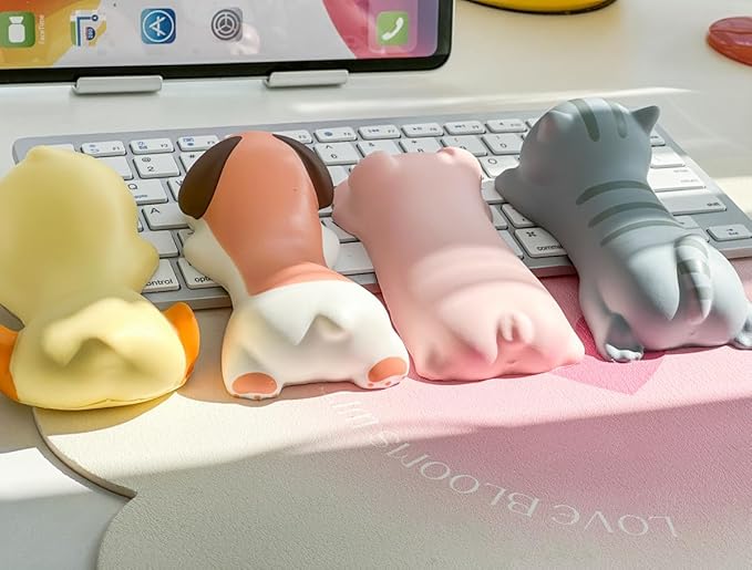 Cityhermit Upgrade Ergonomic Memory Foam Wrist Rest Support for Mouse Computer Arm Rest for Desk Cute Animals Wrist Pad Office Supplies Slow Rising PU Wrist Pad (Duck)