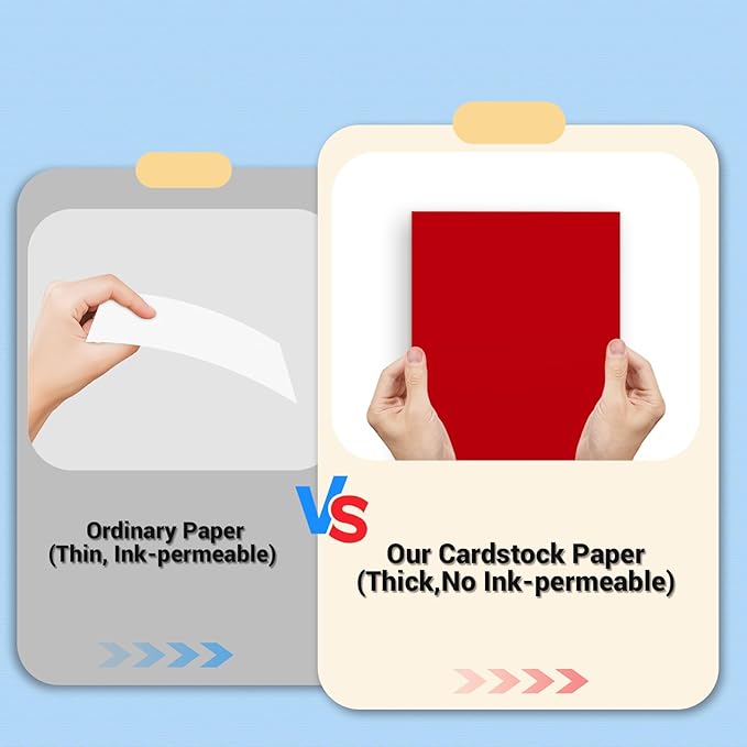 Cardstock Paper, 5 Colors Colored Cardstock 8.5x11, 80 Sheets Card Stock, 200GSM Thick Printer Paper 8.5x11, Colored Blank Card Stock Paper for Greeting Cards, DIY Cards, Wedding Invitation, Postcards