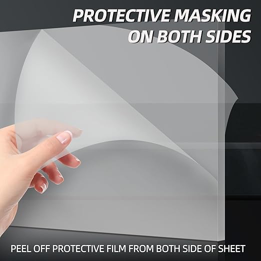 CALPALMY (2 Pack) 1/4" Thick Clear Acrylic Sheets - 18 x 24 Pre-Cut Plexiglass Sheets for Craft Projects, Signs, Display Cases, Sneeze Guard and More - Cut with Engraver, Power Saw or Hand Tools