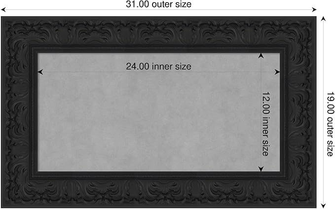 Amanti Art Black Framed Magnetic Board 19x31 Small Vision Board for use with Magnets, 100% Metal Sheet to Display Items as Office Decor or for Home Organization in mudroom, Kitchen or Kids Room