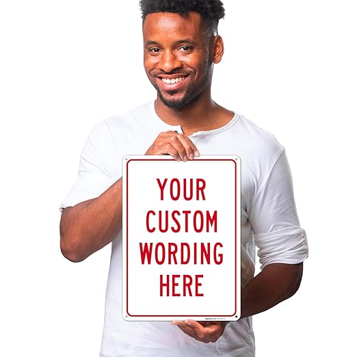 Custom Sign, Personalized Metal Signs, Customize for Office, Business, Workplace, office, Home, Airbnb, Delivery Signs, 10x14 Inches, Rust Free .040 Aluminum, Made in USA
