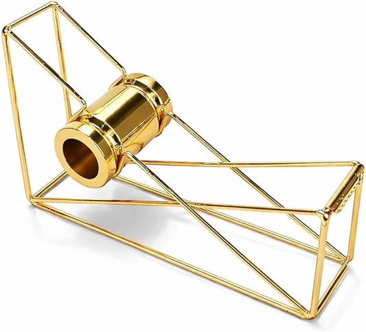Gold Desktop Tape Dispenser Metal Wire Tape Holder