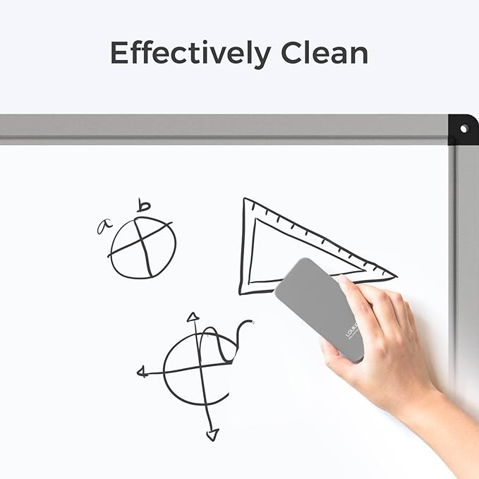 loukin 4 Pack Magnetic Dry Erase Eraser, Whiteboard Eraser, Glass Board Remover, 3.4 fl oz Whiteboard Cleaner * 2 Included, for Classroom, Home and Office Use (Grey)