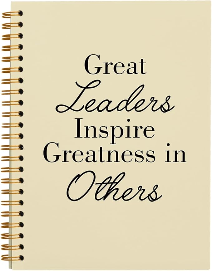 OXW Thank You Gifts for Leader, Meeting Notebook for Work, Appreciation Gift for Boss Manager Mentor, Office Supplies Leadership Gifts, Cream College Ruled Hardcover Spiral Notebook 5.5 x 8.3