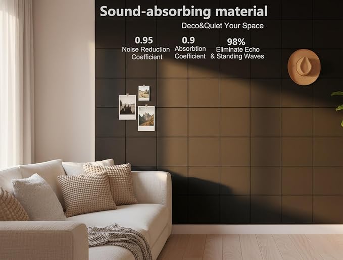 G Gamit Large Felt Wall Tiles Bulletin Board 59”x36”,Large Cork Board Alternative with 60 Pushpins,15 Pack Felt Pin Board with 112 Safe Removable Adhesive Tabs for Home Office School (Black)