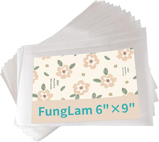 6”×9” Self-Adhesive Shipping Label Sleeves, FungLam Shipping Label Sleeves, Packing List Envelopes, Clear Top Loading Packing List, Shipping Labels Pouches for Shipping Labels/Files 100 Pack