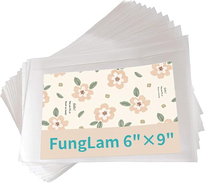 6”×9” Self-Adhesive Shipping Label Sleeves, FungLam Shipping Label Sleeves, Packing List Envelopes, Clear Top Loading Packing List, Shipping Labels Pouches for Shipping Labels/Files 200 Pack