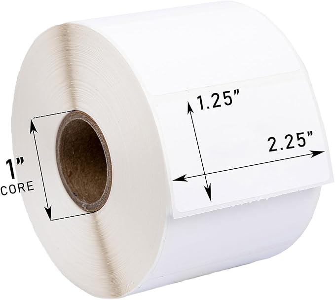 HOUSELABELS 2.25" x 1.25" Address Labels on 1" Core in Polypropylene Compatible with Zebra and Rollo Printers, 50 Rolls / 1,000 Labels per Roll