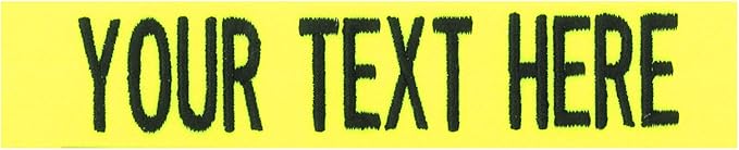 Custom Uniform Name Tapes Solid Colors. Neon Yellow Fabric, 5 Inch Sew on