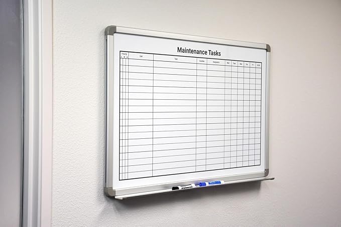 Maintenance Tasks Whiteboard 36"x 24"