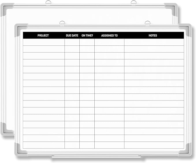 Lincia 24 x18 Project Planning Board Aluminum Frame Dry Erase Board with Lines, Wall-Mounted Whiteboard for Scheduling, to Do Lists & Weekly Planning, Reusable Office Calendar for Home & Work