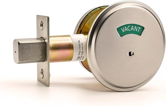 in-Use Vacant Commercial Bathroom Door Lock with Occupied Vacant Door Sign. Privacy Deadbolt with Occupancy Indicator. Privacy Indicator Bolt for Restroom, Meeting Room, Fitting Room- 1pc.