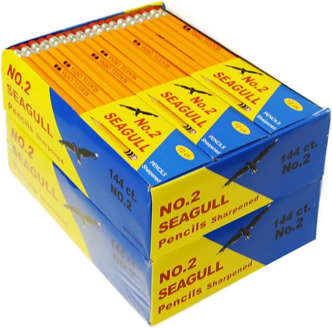 Seagull 288 PCS Pre-sharpened Pencils with Erasers, Bulk Graphite Pencils for Back to School Teacher Supplies, NO.2 Number 2 HB Pencils for Writing Drawing Sketching