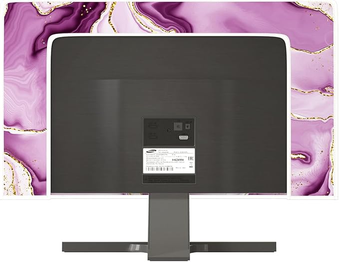 Baocicco Violet Gold Marble Waterproof Weatherproof and Dust-Proof TV Screen Cover 75 Inch for Home Office Creative TV Covers for TVs Screen Anti-Static Dustproof Protective