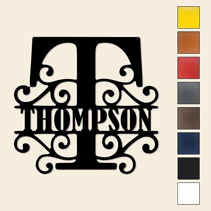 Custom Metal Signs | Personalized Monogram Name Sign | Outdoor Wall Art for Family Name | Custom Name Metal Sign, Last Name, Anniversary, Wedding Gifts for Women, Wife, Parents, couple (6'') (Design 8)