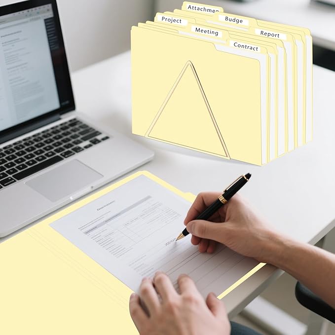 Manila Folders, HERKKA 220 Pack 1/3 Cut Tab File Folders, Manila Folders 8.5 x 11 Designed for Office and Classroom Use, Letter Size
