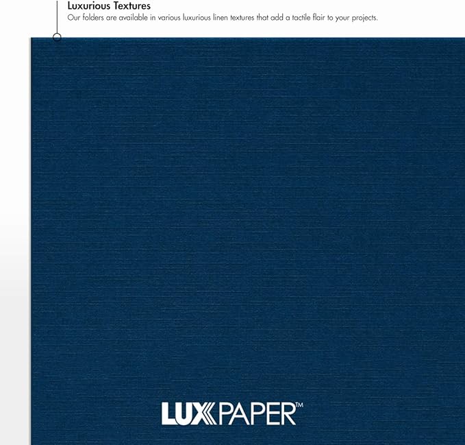 LUXPaper 9.5" x 12" Certificate Holders | Nautical Blue Linen | 100lb. Cover | 25 Qty