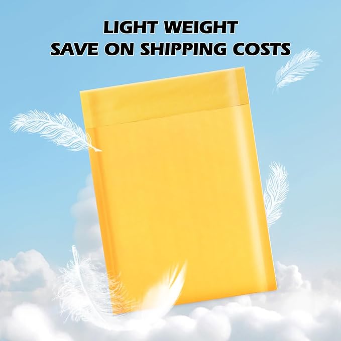Ctarsthome 105Pack Yellow 6x10inch Kraft Bubble Mailers Small Business Mailing Packages Self-Sealing Paper Envelopes, Mailer Shipping Padded Envelopes with Strong Adhesion for Jewelry Makeup Supplies