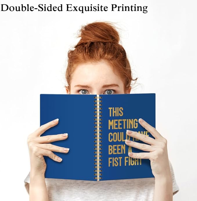 XQLZY This Meeting Could Have Been A Fist Fight Navy Blue Spiral Notebook, Funny Corporate Humor Notepad, Office Sarcastic Humor Gifts for Men Women Coworker BFF Friend, Coworker Christmas Gifts
