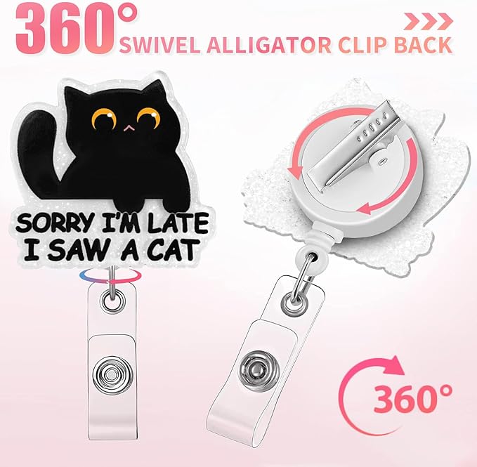 Aoryalps Retractable Badge Reel Holder Retractable with ID Clip for Nurse Nursing Name Tag Card Nursing Student Teacher Doctor Medical Assistant Work Office Clip-Gifts for Nurse