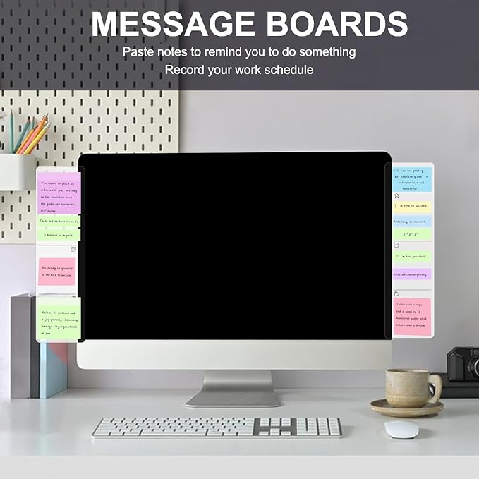 Office Desk Accessories 2pcs Multifunction Computer Monitor Memo Board - Office Supplies for Women Men Computer Sticky Note Holder Home Decor (function Monitor Memo Board)