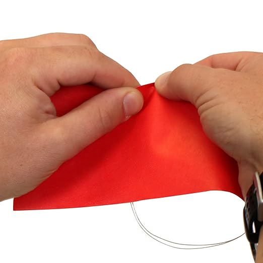SmartSign Blank Tyvek Shipping Tags with Wire, Size #8 | 6 1/4" x 3 1/8", Pack of 100, Red