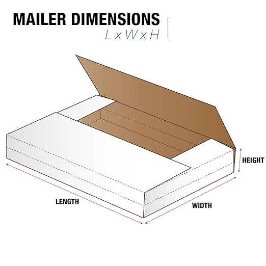 Tape Logic TLM2BK Easy-Fold Mailers, 12 1/8" x 9 1/8" x 2" White (Pack of 50)