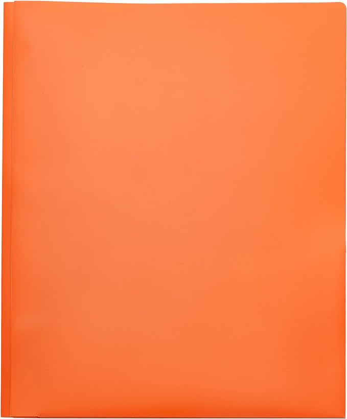 Amazon Basics Heavy Duty Colorful Plastic Folders with 2 Pockets for Letter Size Paper, Pack of 12, Assorted Colors