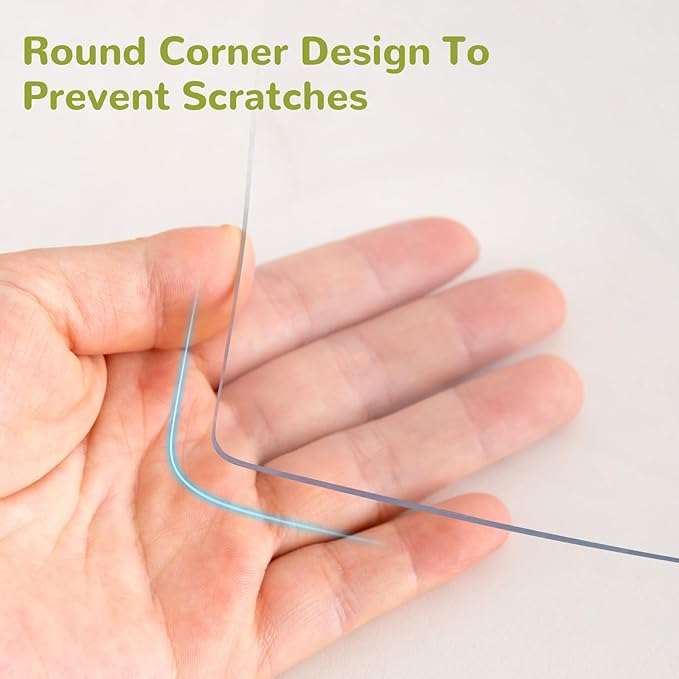 Eisdroma 36 x 36 Inch Clear Table Cover Protector, Clear Table Protector for Dining Room Table, 1.5mm Plastic Table Cover, Waterproof Table Pad for Kitchen, Office