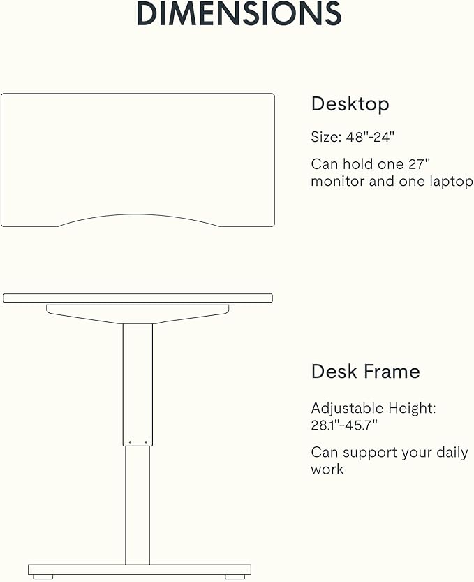 FLEXISPOT EN1 Bamboo Standing Desk, 48 x 24 Inches Whole-Piece Electric Height Adjustable Desk for Home Office (Silver Frame + Bamboo Curved Desktop, 2 Packages)