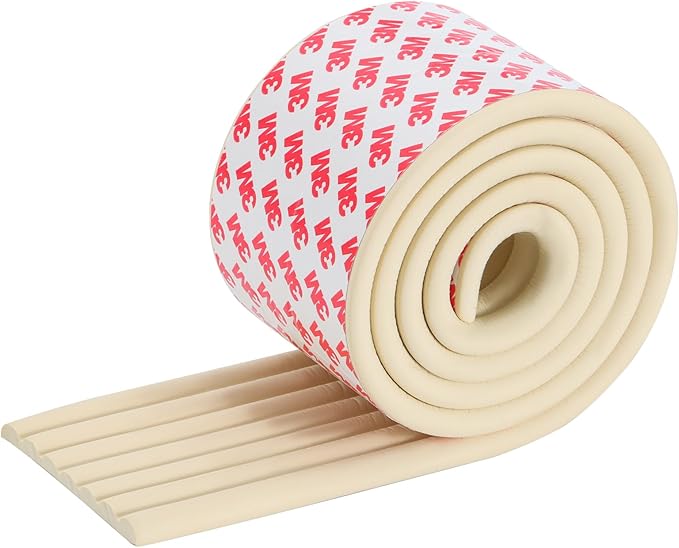 VOCOMO Corner Protector for Baby, Widen Edge Protector with Adhesive Backing, Baby Proofing Edge Corner Protect Self Adhesive Furniture Guard Bumper for Table, Desk, Fireplace (White, 6.6ft)