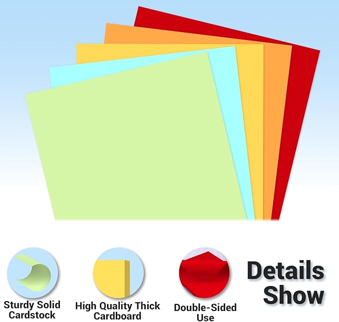 Cardstock Paper, 5 Colors Colored Cardstock 8.5x11, 120 Sheets Card Stock, 200GSM Thick Printer Paper 8.5x11, Colored Card Stock Paper for Greeting Cards, DIY Cards, Wedding Invitation, Postcards