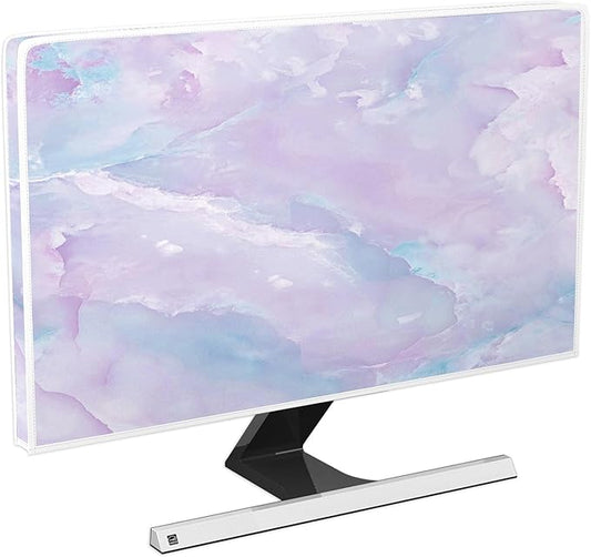 Baocicco Violet Marble Waterproof 40, 41, 42，43 Inch TV Dust Cover Anti-Static Dustproof Abstract Creative Desigen Television Accessories TV LCD Screen Texture TV Decoration for LED LCD OLED TVs