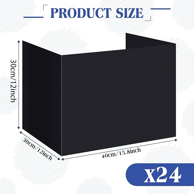 Crtiin 24 Pcs Privacy Folders for Students Desk Dividers Standard School Privacy Cardboard Board Testing Dividers Shield for Classroom Teacher Supplies Keep Eyes from roving(Stylish)