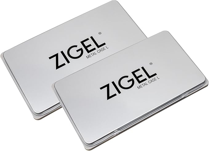 2 Pack Metal Case Stamp Pad Large Size, Sky Blue Color - Size: 3" x 6" - Choose from 15 Ink Colors