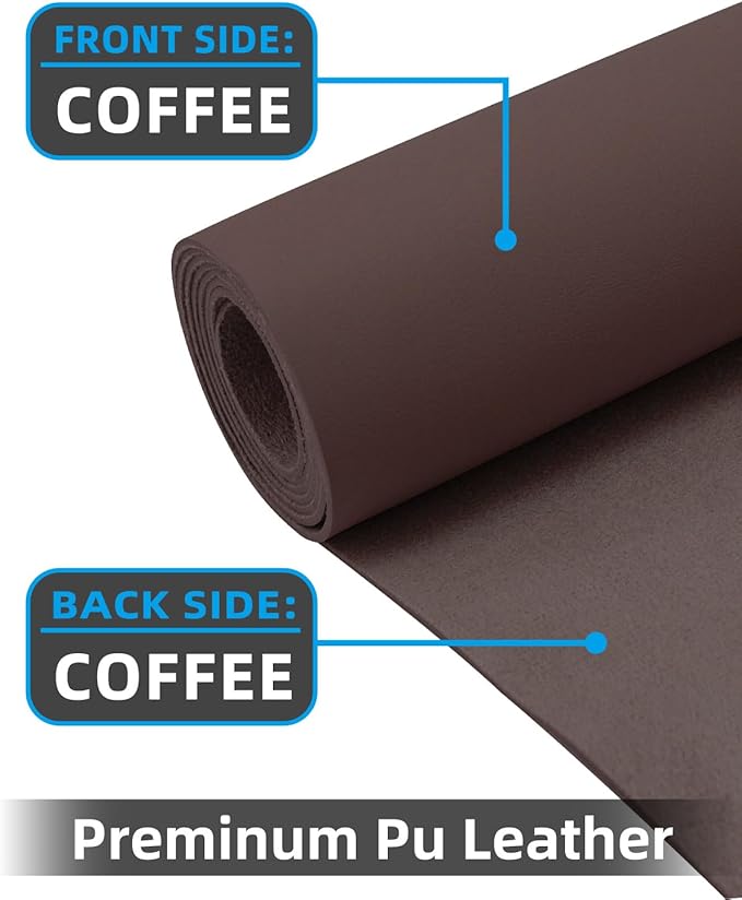 Leather Desk Pad Protector,48"x 17"Desk Mat Large, Mouse Pad, Non-Slip PU Leather Desk Blotter,Waterproof Desk Pad for Office/Home(Coffee)